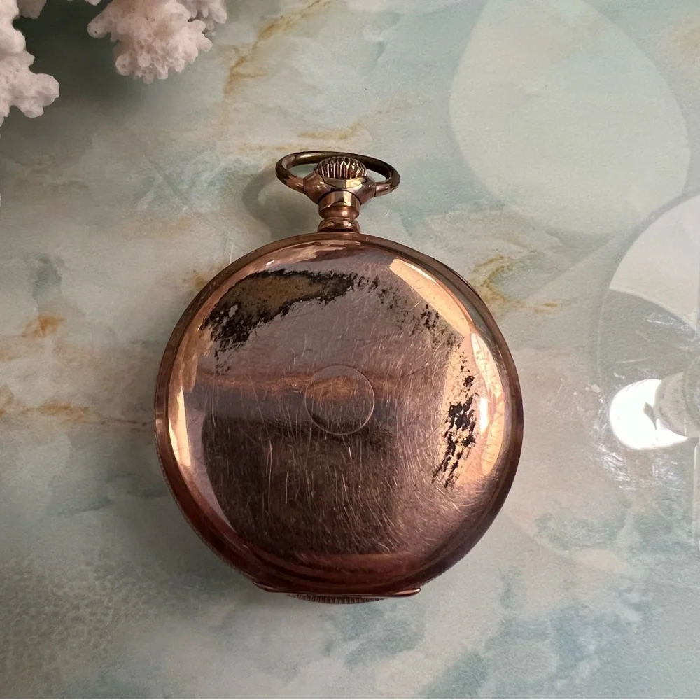 ILLINOIS WATCH CO Antique 11 Jewel Pocket Watch in 10k Gold Filled Dueber Case